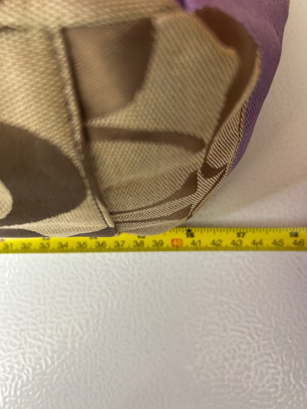 Coach Khaki Signature Tote diaper bag  with Lavender Trim - Picture 14 of 16